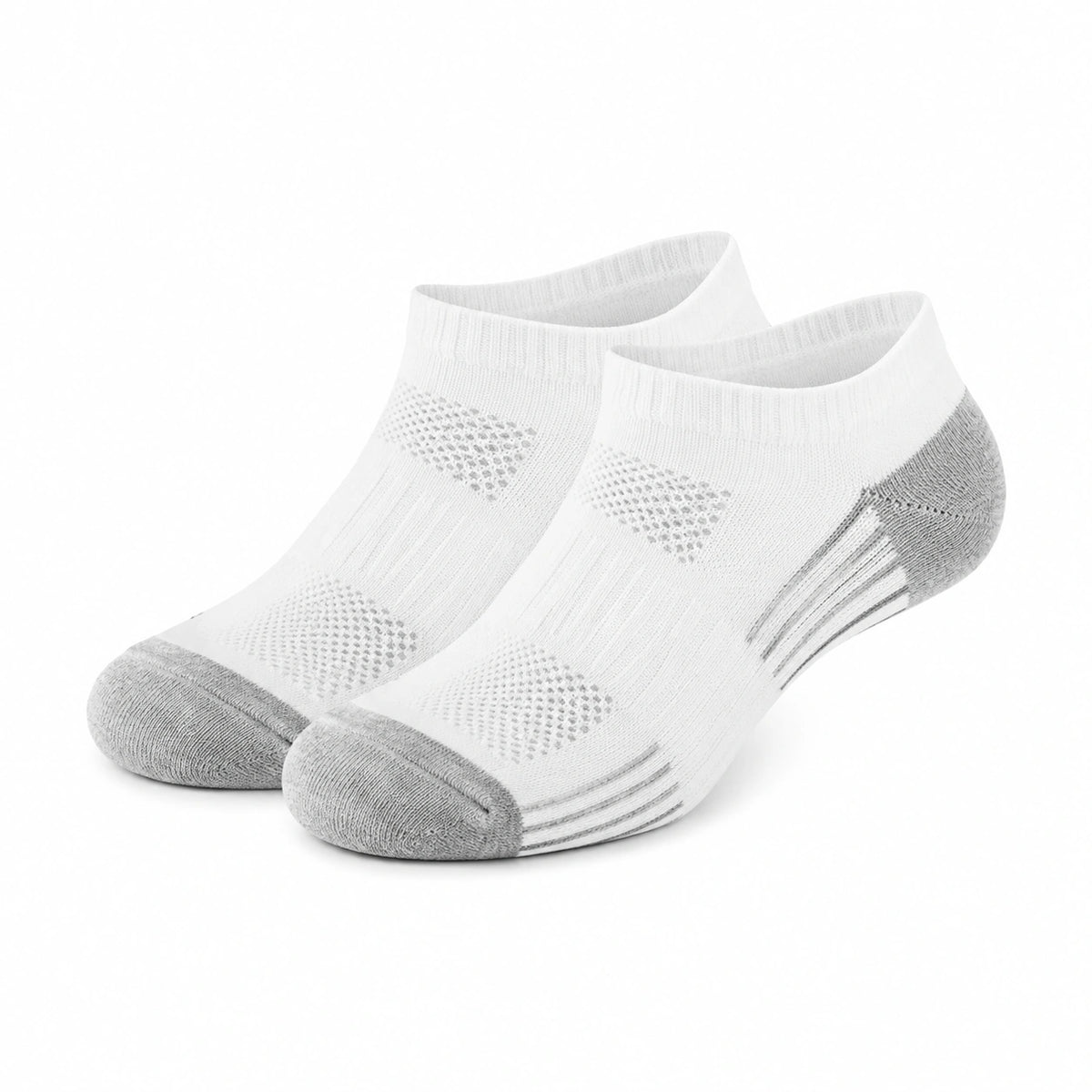 Chaussettes de sport basses 35-38 en maille blanche et grise respirante