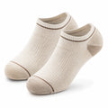 Chaussettes basses 35-38 en maille beige et marron style côtelé