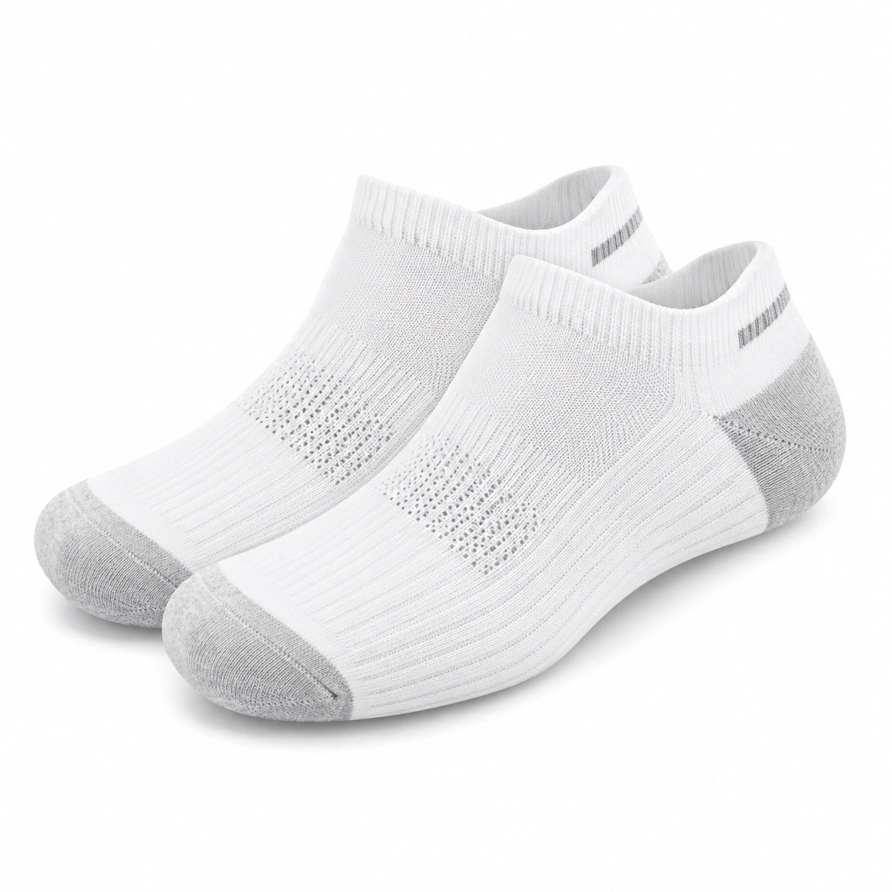 Chaussettes basses 35-38 en maille blanche et grise respirantes