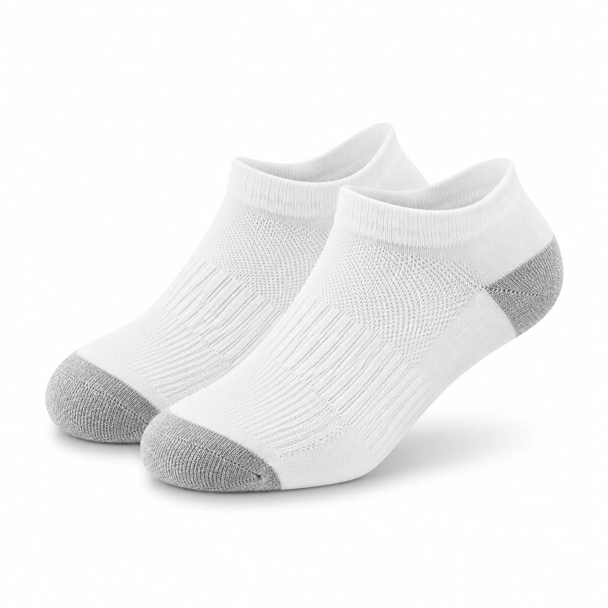 Chaussettes basses 39-42 en maille blanche et grise respirantes pour sport et quotidien