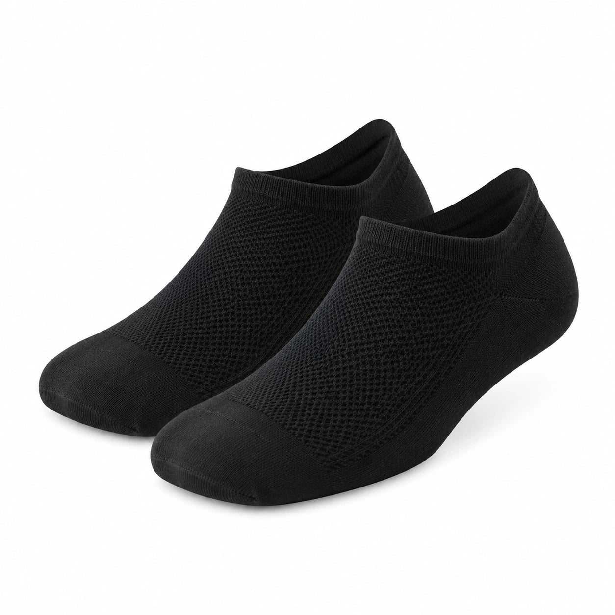 Chaussettes invisibles 43-46 en maille textile noire respirante