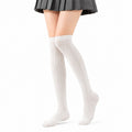 Chaussettes hautes 39-42 blanches en maille texturée style scolaire