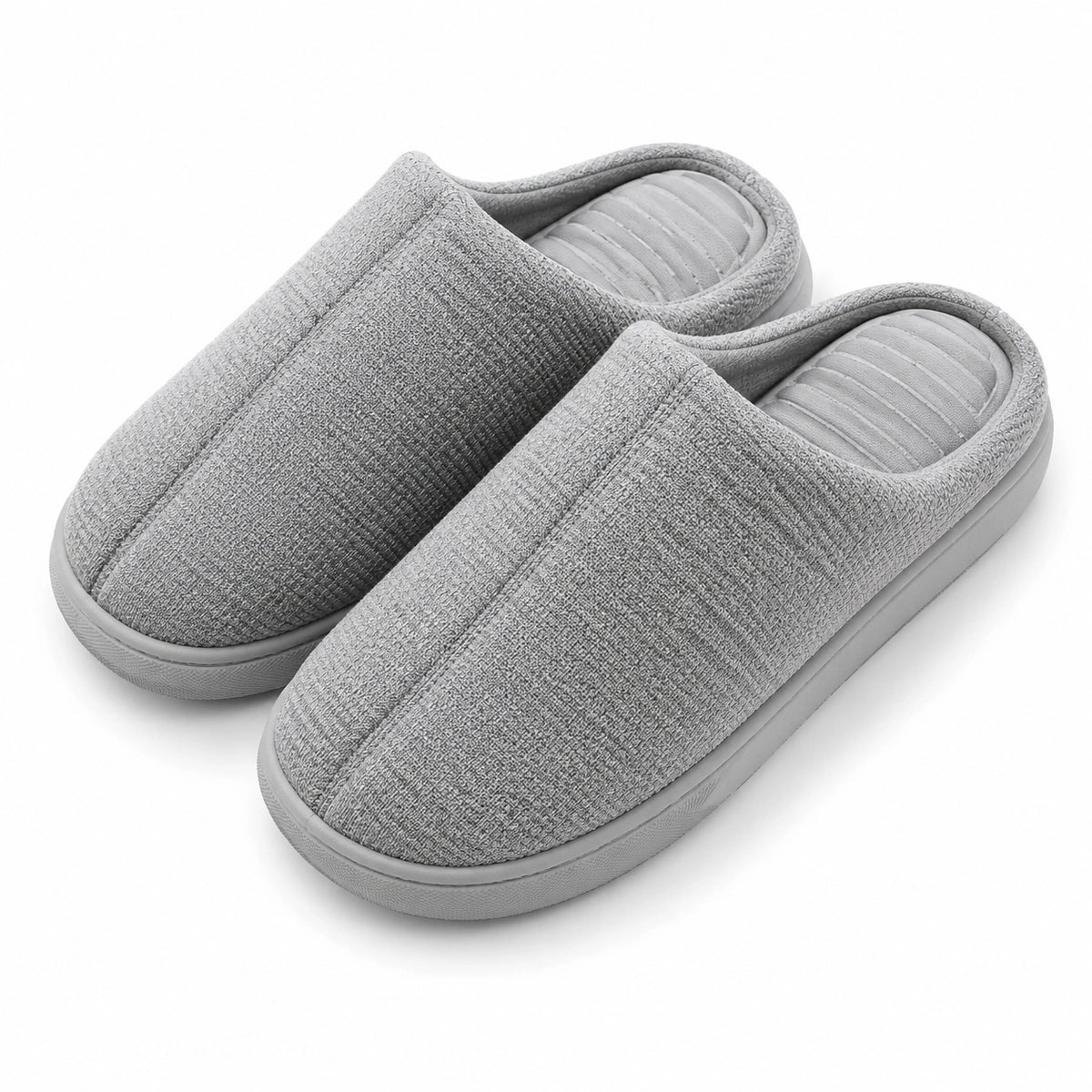 Chaussons femme taille 36/37 en textile gris à semelle antidérapante pour intérieur