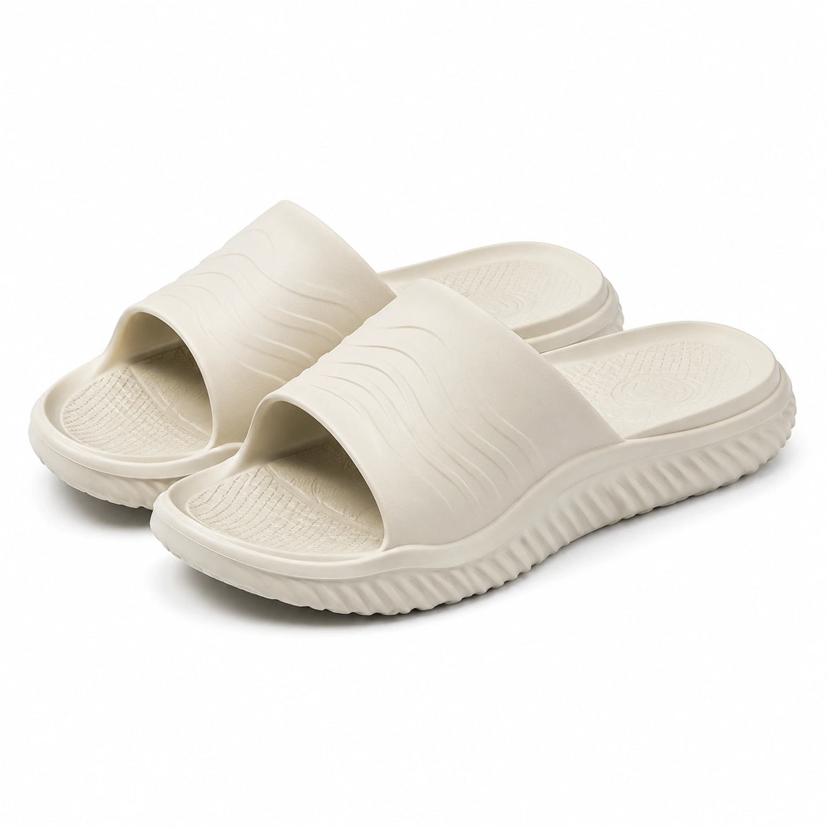 Claquettes 38/39 en EVA blanc pour bain à semelle texturée